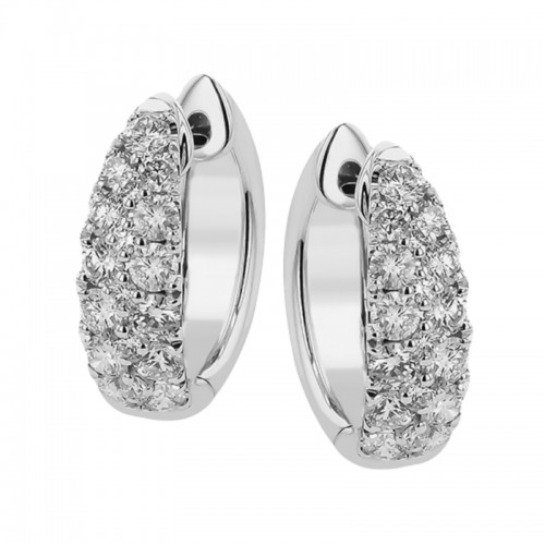 Simon G. Huggie Earrings In 18 Karat White Gold With 36 Round Cut Diamonds =1.02ctw Vs F/g. Model # Le4662 Serial #771903