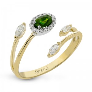 LR2265 Tempera Color Gemstone Ring in 18k Gold with Diamonds