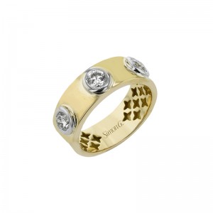 LR4020 Diamond Ring In 18 Karat Yellow Gold With Round Cut Diamonds