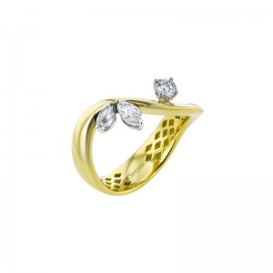 LR4058 Diamond Ring In 18 Karat Yellow Gold With 1 Round Cut Diamond