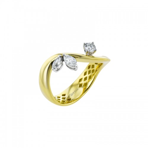 LR4058 Diamond Ring In 18 Karat Yellow Gold With 1 Round Cut Diamond