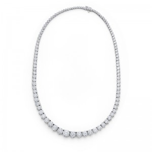 Graduated Diamond Necklace in White Gold - N370-1019