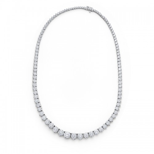 Graduated Diamond Necklace in White Gold - N370-1019