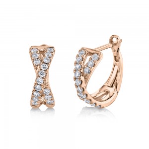 SC22007276 Eternal Collection Huggie Earrings In 14 Karat Rose Gold