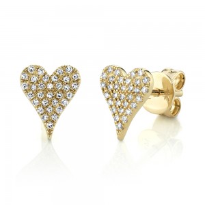 SC55006929 Kate Collection Heart Stud Earrings In 14 Karat Yellow Gold