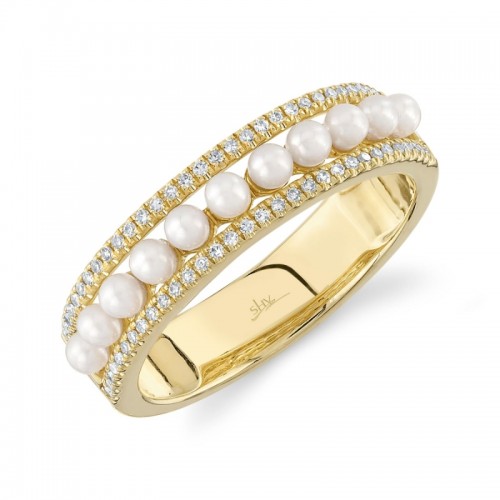 SC55023648 Jackie Collection 0.14CT Diamond & Cultured Pearl Band