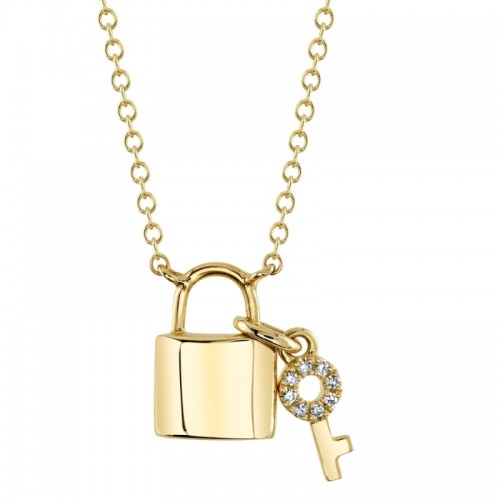 SC55024796 Kate 0.02CT Diamond Lock & Key Necklace