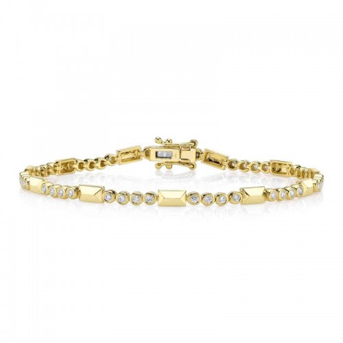 SC55027046 Bailey Collection Diamond Bracelet In 14 Karat Yellow Gold