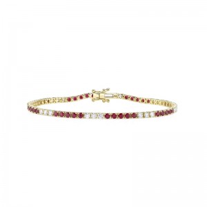 SC55028011 Color Collection 1.25CT Diamond & 2.44CT Ruby Tennis Bracelet