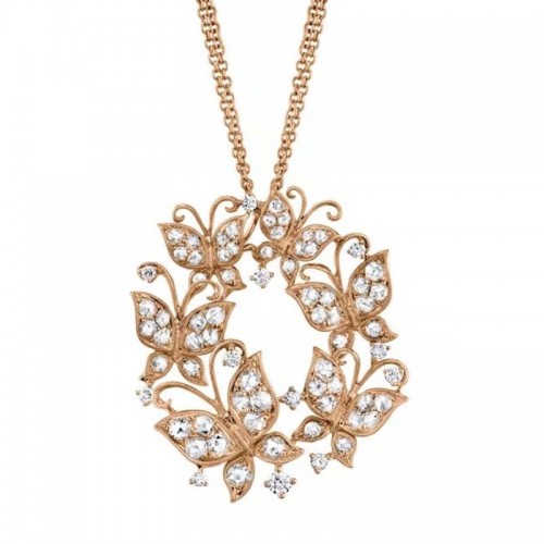 Rose Gold and Diamond Butterfly Pendant SJU112N