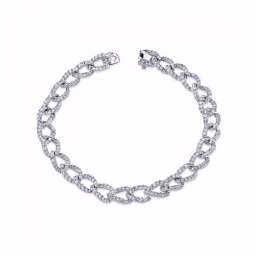 Diamond Link White Gold Bracelet SJU806B