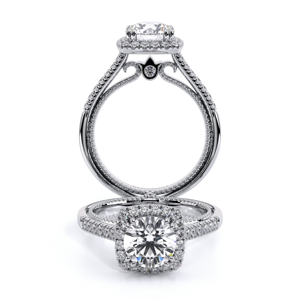 Couture-0420cu-Platinum Cushion Halo Engagement Ring