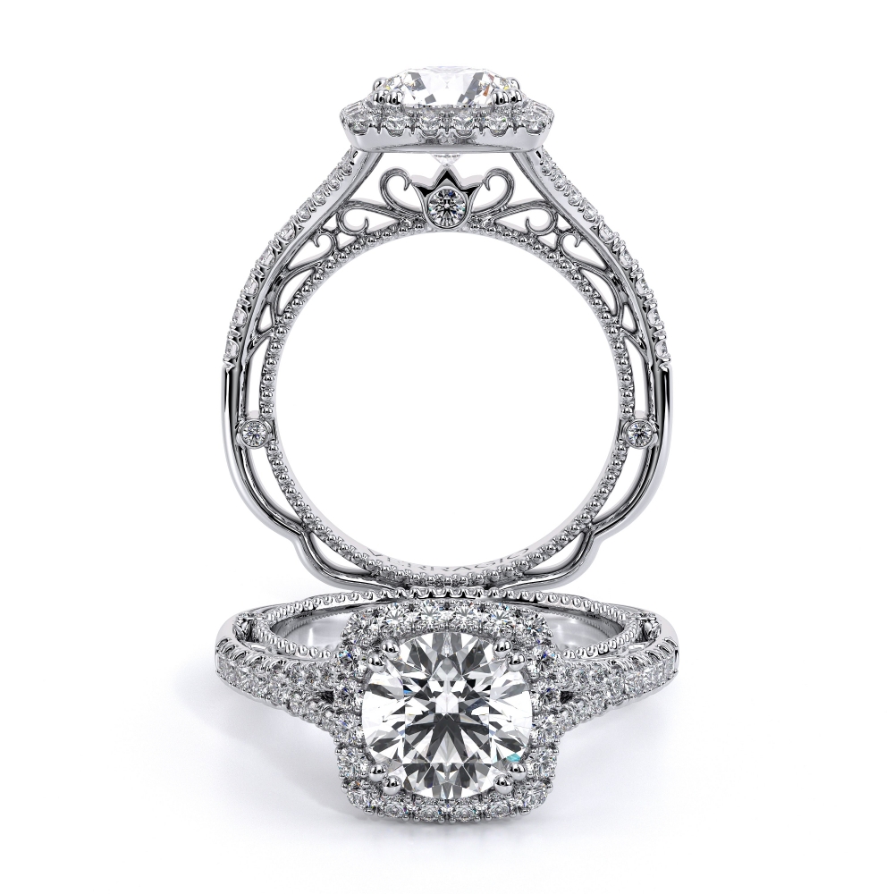 Venetian-5057cu-Platinum Cushion Halo Engagement Ring