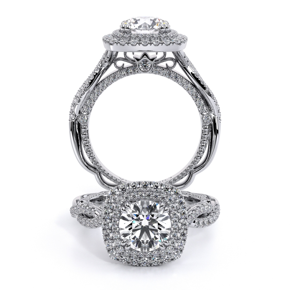 Venetian-5066cu-Platinum Cushion Halo Engagement Ring