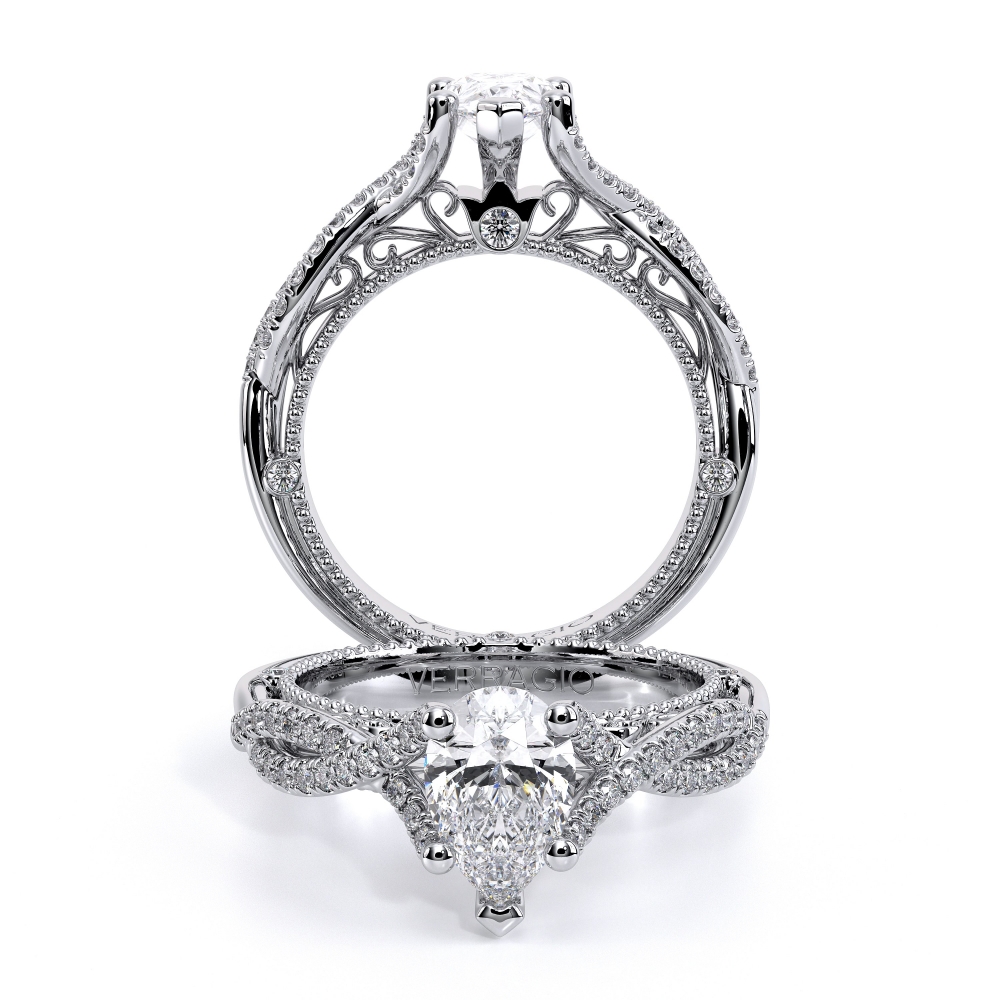 Venetian-5003pear-Platinum Pear Vintage Engagement Ring
