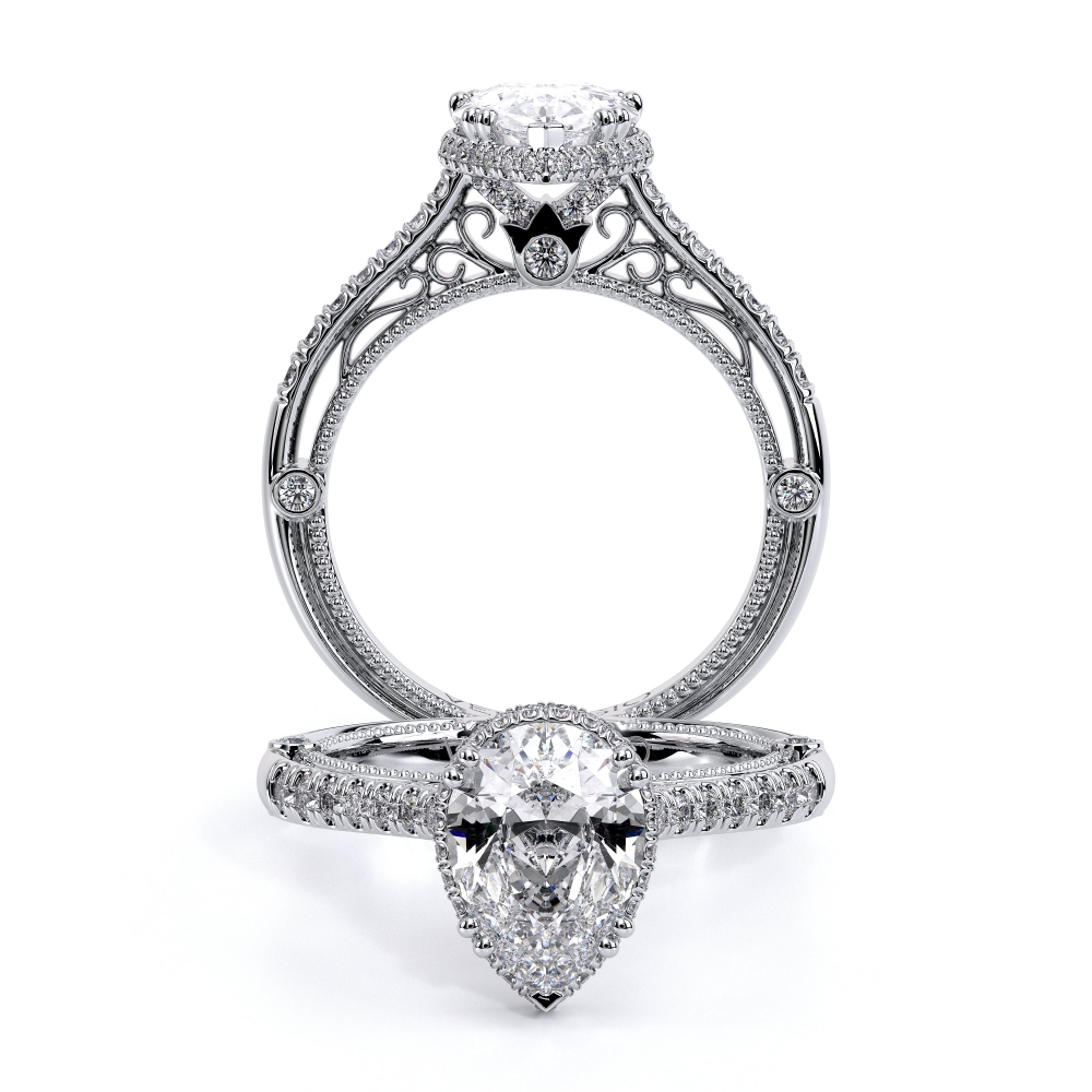 Venetian-5081pear-Platinum Princess Halo Engagement Ring