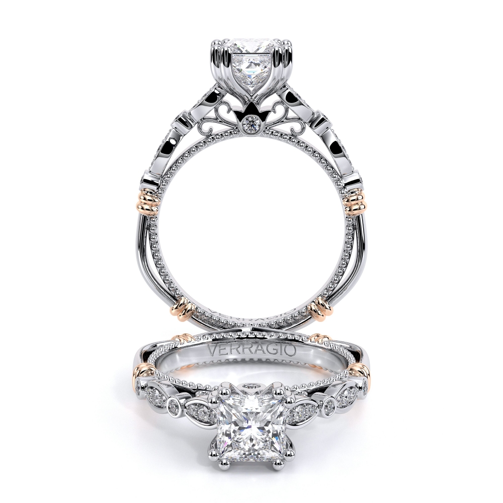 Parisian-100p-Platinum Princess Vintage Engagement Ring