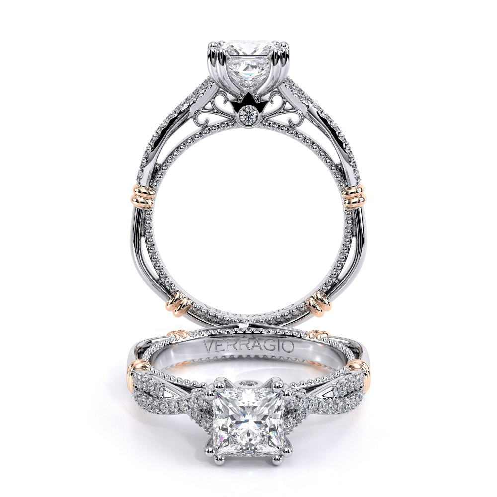 Parisian-105p-Platinum Princess Pave Engagement Ring
