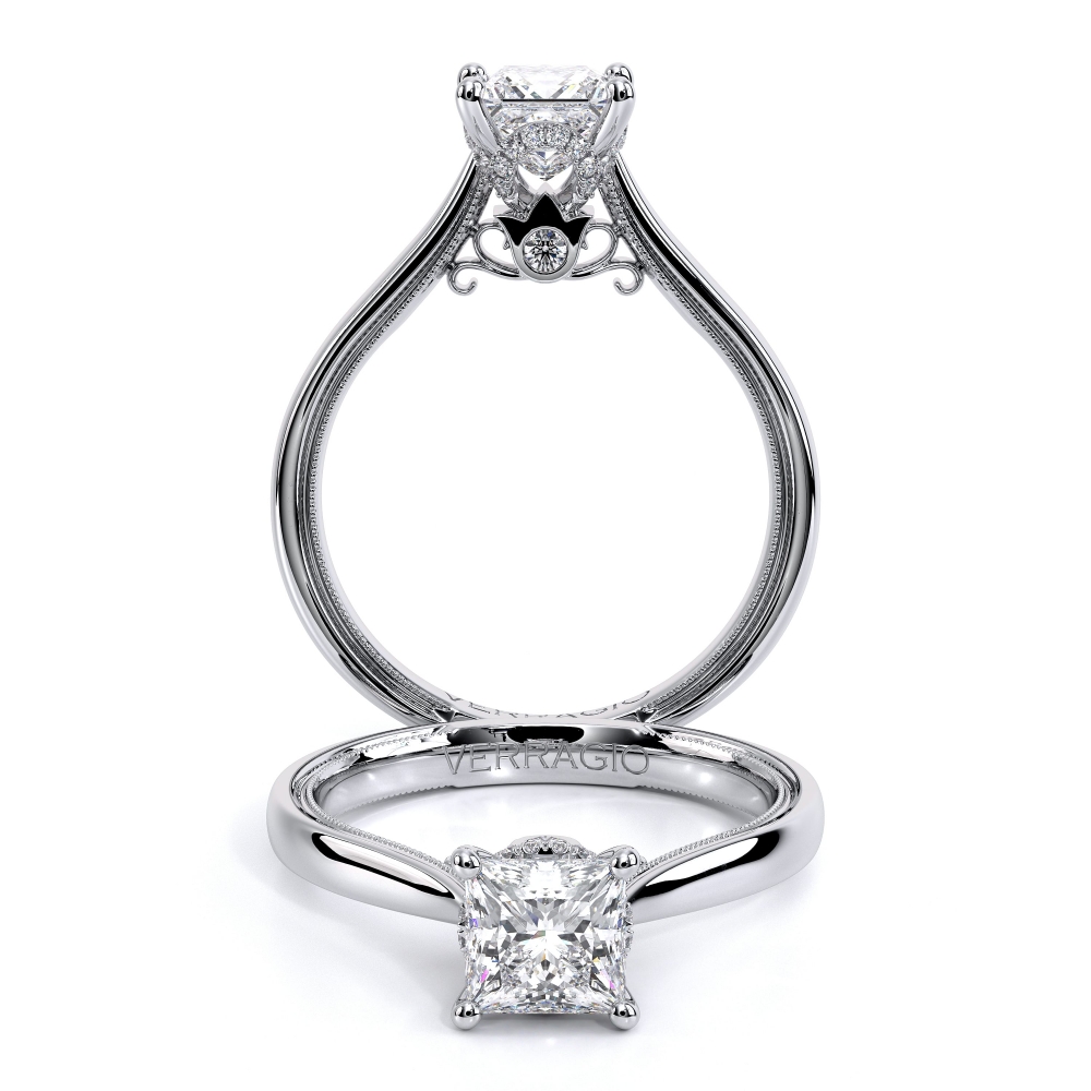 Renaissance-942p-Platinum Princess Solitaire Engagement Ring
