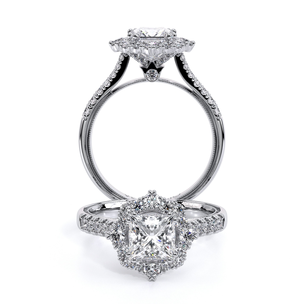 Renaissance-982p-Platinum Princess  Engagement Ring