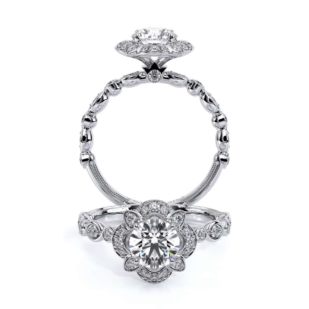 Renaissance-977r-Platinum Round  Engagement Ring