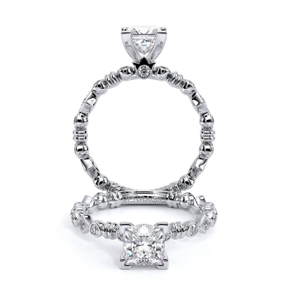Renaissance-973-P-Platinum Princess Solitaire Engagement Ring