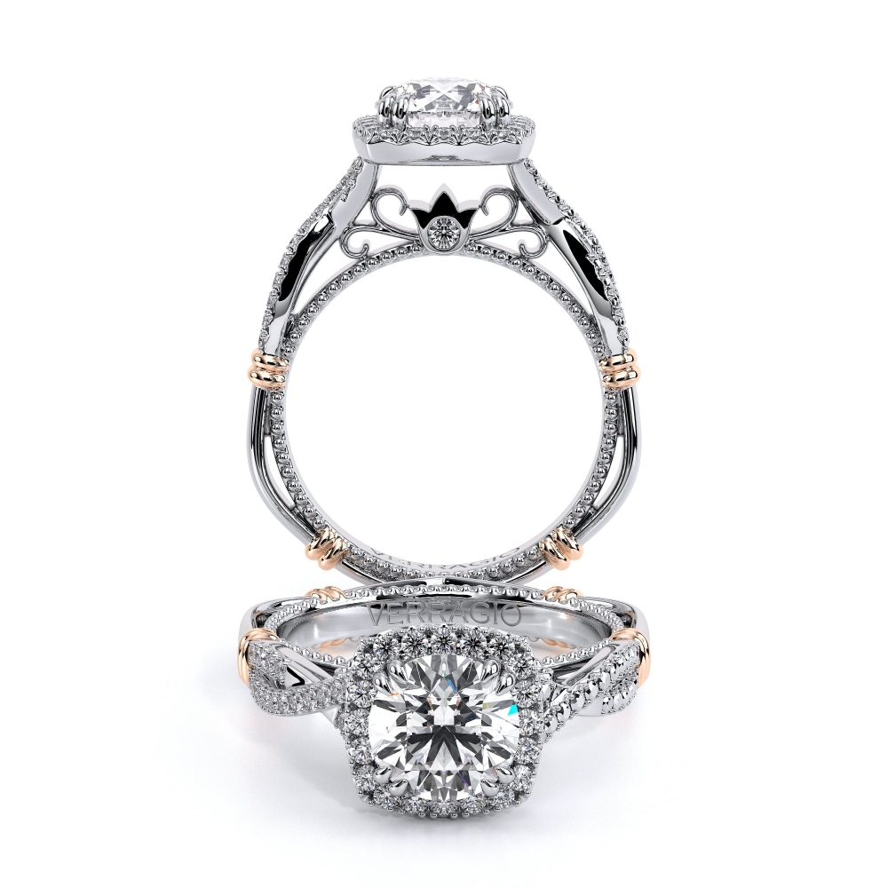 Parisian-106cu-Platinum Cushion Halo Engagement Ring