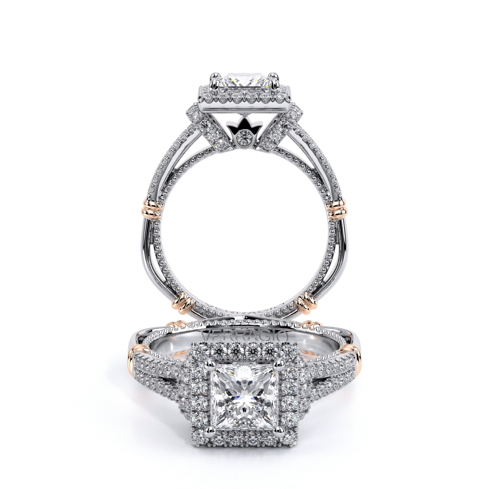 Parisian-117p-Platinum Princess Halo Engagement Ring